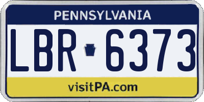 PA license plate LBR6373