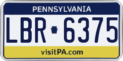 PA license plate LBR6375