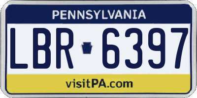 PA license plate LBR6397