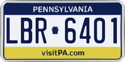 PA license plate LBR6401