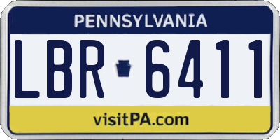 PA license plate LBR6411
