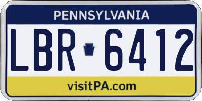 PA license plate LBR6412