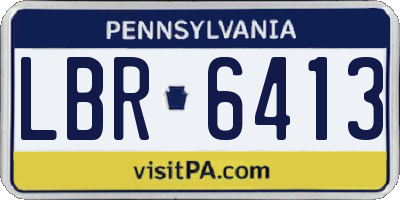 PA license plate LBR6413