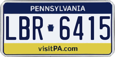 PA license plate LBR6415