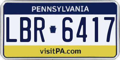 PA license plate LBR6417