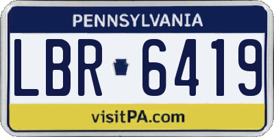PA license plate LBR6419