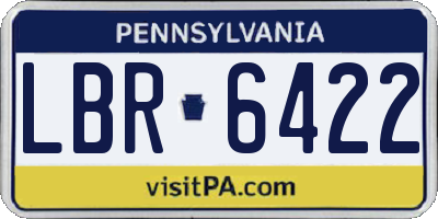 PA license plate LBR6422