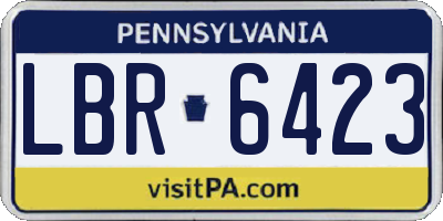 PA license plate LBR6423