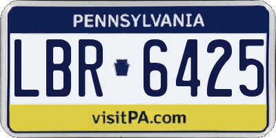 PA license plate LBR6425