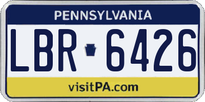 PA license plate LBR6426