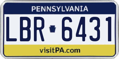 PA license plate LBR6431