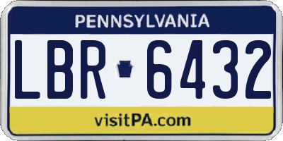 PA license plate LBR6432