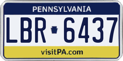 PA license plate LBR6437