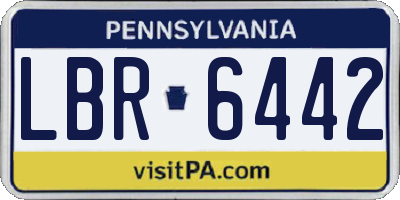 PA license plate LBR6442