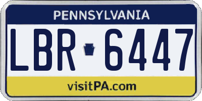 PA license plate LBR6447