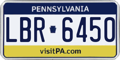 PA license plate LBR6450