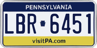 PA license plate LBR6451