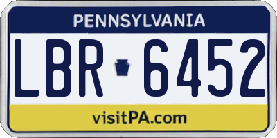 PA license plate LBR6452