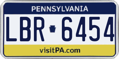 PA license plate LBR6454
