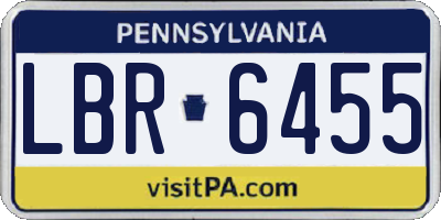 PA license plate LBR6455