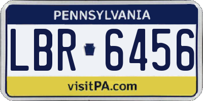 PA license plate LBR6456