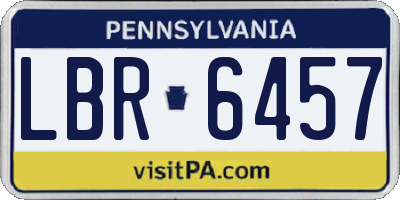 PA license plate LBR6457