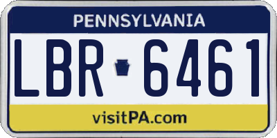 PA license plate LBR6461