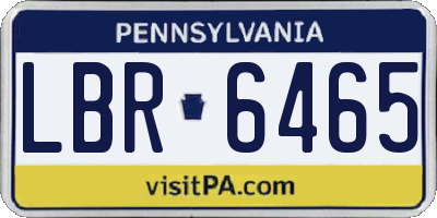 PA license plate LBR6465