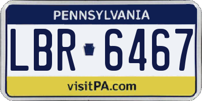 PA license plate LBR6467