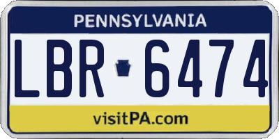 PA license plate LBR6474