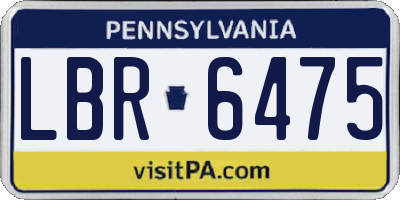 PA license plate LBR6475