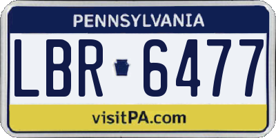 PA license plate LBR6477