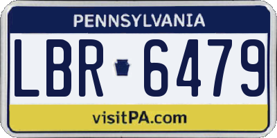 PA license plate LBR6479