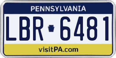 PA license plate LBR6481