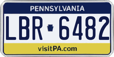 PA license plate LBR6482