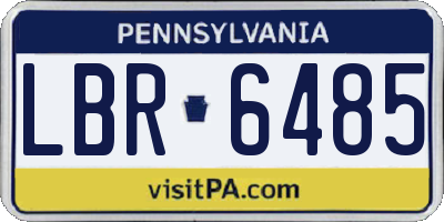 PA license plate LBR6485