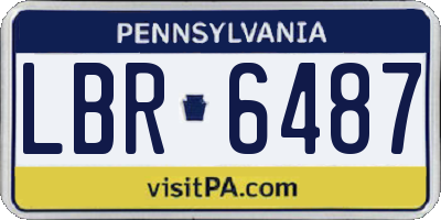 PA license plate LBR6487