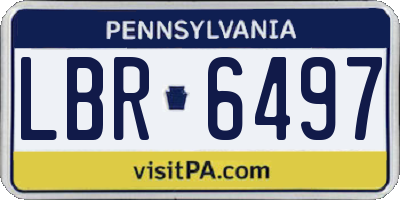 PA license plate LBR6497