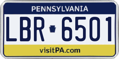 PA license plate LBR6501