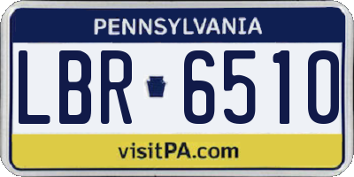 PA license plate LBR6510