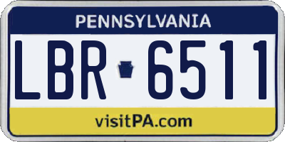 PA license plate LBR6511