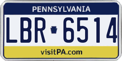 PA license plate LBR6514