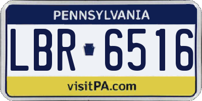 PA license plate LBR6516