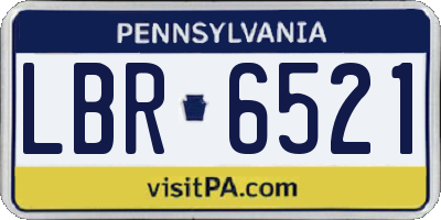 PA license plate LBR6521