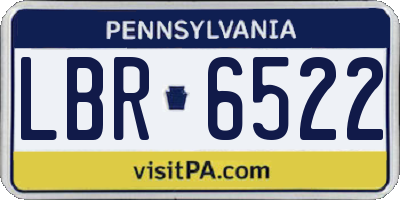 PA license plate LBR6522