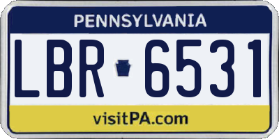PA license plate LBR6531
