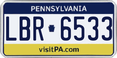 PA license plate LBR6533