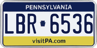 PA license plate LBR6536