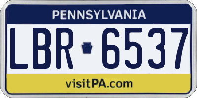 PA license plate LBR6537