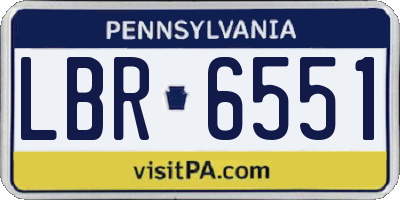 PA license plate LBR6551